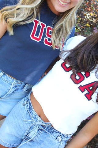 USA Baby Tee - White