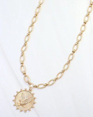 Carmen Coin Necklace Eagle - Worn Gold