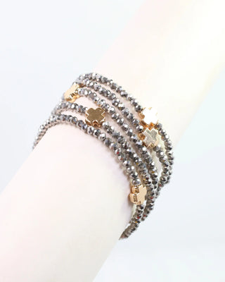 Jarrett Cross Stretch Bracelet - Hematite