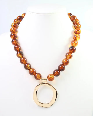 Mariah Beaded Open Pendant Necklace