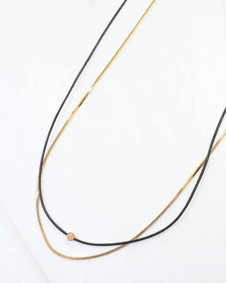 Paula Cord And Chain Necklace - Black