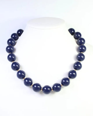 Megan Beaded Necklace - Navy