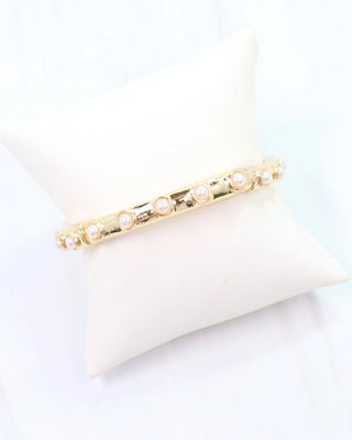 Kennedy Pearl Stretch Bracelet - Gold