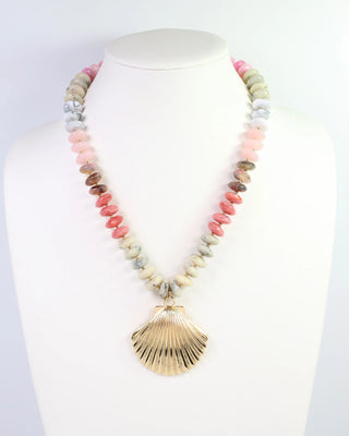Scally Shell Beaded Necklace - Pink Multi