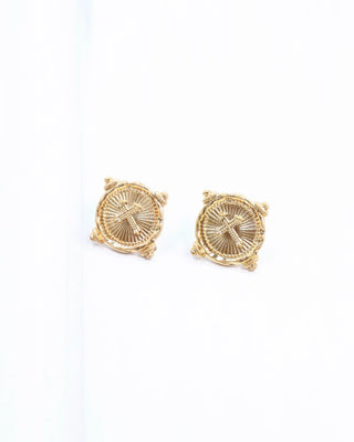 Capitola Cross Stud - Worn Gold