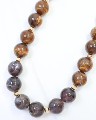 Talbot Beaded Necklace - Dark Gray Tortoise