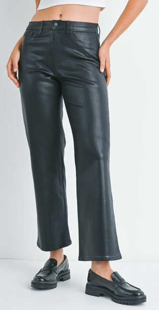 Coated Straight Leg Jean - Black