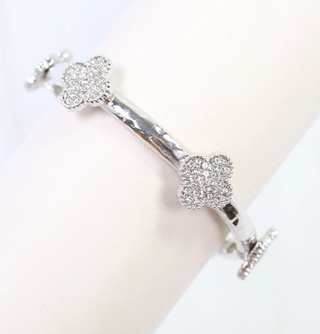 Dion CZ Clover Stretch Bracelet