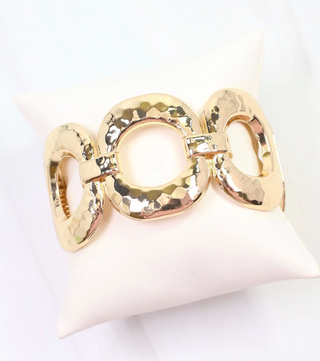 Cortland Hammered Circle Link Braclet