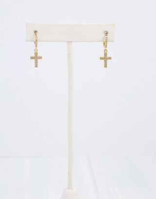 Darwin CZ Cross Earring