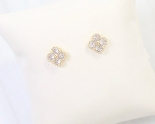 Clovis CZ Clover Stud Earring