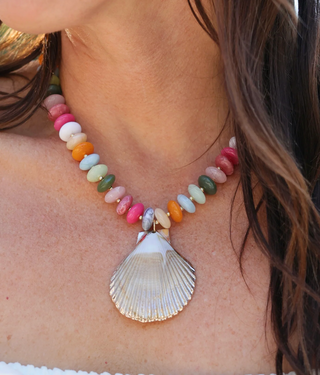 Brea Stone Beaded Shell Necklace