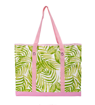 Tamarindo Palm Market Tote - Green/Pink