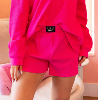 Lulu Mac Waffle Short - Hot Pink