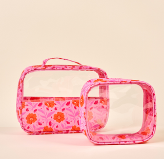 Clearly Chic Cosmetics Bag - Poppin' Petals