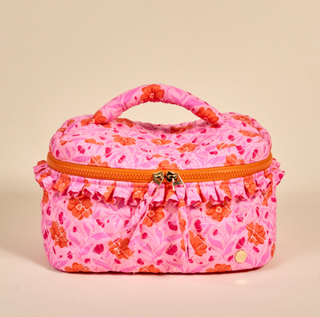 Glam & Go Quilted Cosmetic Bag - Poppin' Petals
