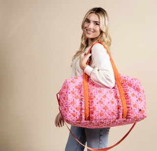 On-the-Go Quilted Weekender - Poppin' Petals