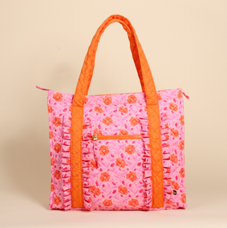 The Everyday Quilted Tote Bag - Poppin' Petals