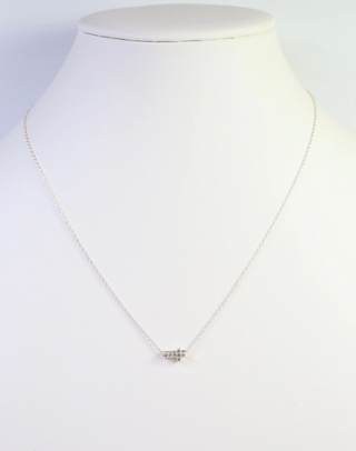 Milton Side Cross Necklace - Silver