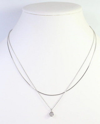 Fergus CZ Pendant Layered Necklace