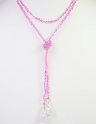 Niagara Falls Baroque Pearl Beaded Necklace - Pink