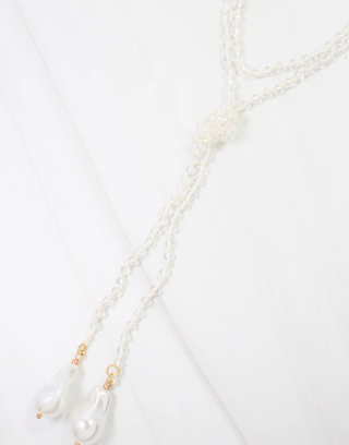 Niagara Falls Baroque Pearl Beaded Necklace - Clear