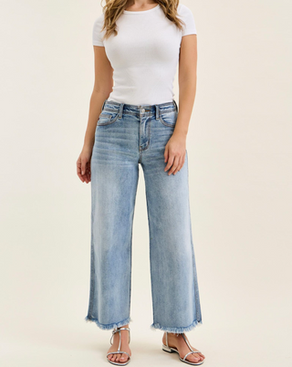 Judy Blue MR Ankle Wide Leg + Hollywood WB + Fray Hem