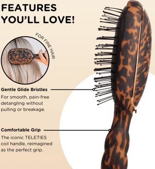 Teleties Hair Brush For Fine Hair - Tortoise