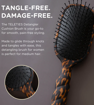 Teleties Detangler Hair Brush for Medium Hair - Tortoise