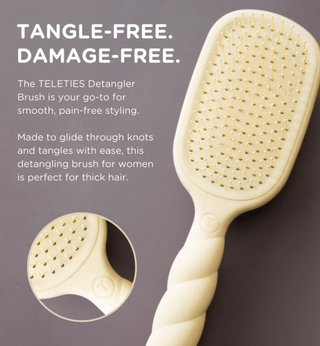 Teleties Detangler Hair Brush For Thick Hair - Tan