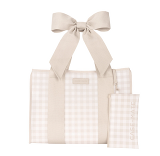 Case Mate Jelly Tote - Latte Gingham Bow