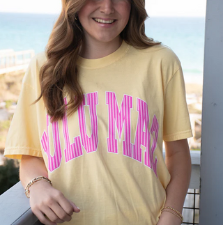 Lulu Mac Stripe Tee - Butter Yellow