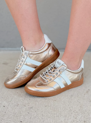 Corkys' Heads Up Sneakers - Gold Metallic