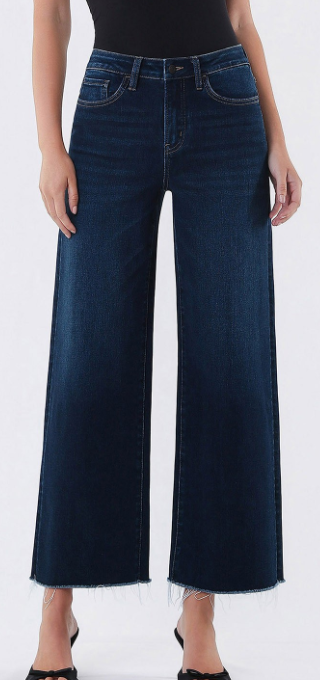 Vervet High Rise Ankle Wide Leg Jeans