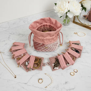 Ultra Jewelry Case - Blush Velvet Quilted