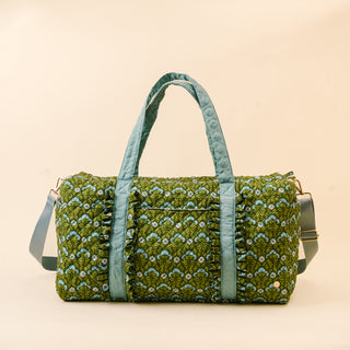 On The Go Quilted Weekender Bag - Everbloom Forest Green