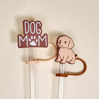 Straw Topper Set - Dog Mom