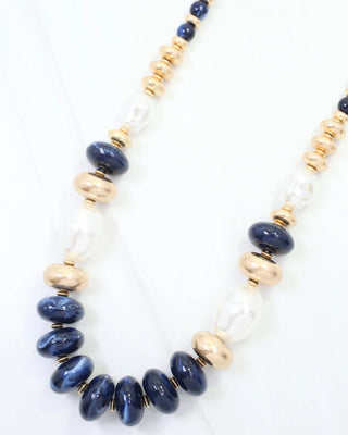 Abendger Beaded Necklace - Navy