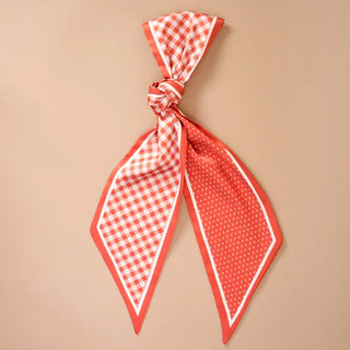 Twirl & Tie Scarf Accessory - Gingham Orange