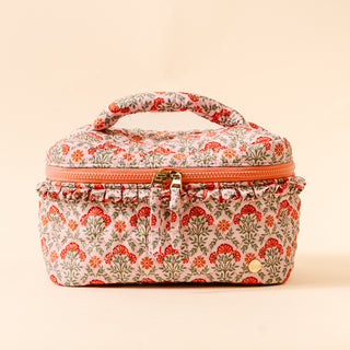 Glam & Go Quilted Cosmetic Bag - Everbloom Dusty Rose