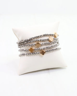 Jarrett Cross Stretch Bracelet - Hematite