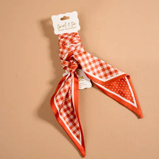 Twirl & Tie Scarf Accessory - Gingham Orange