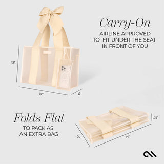 Case-Mate Ecru Raffia Bow Jelly Tote Bag