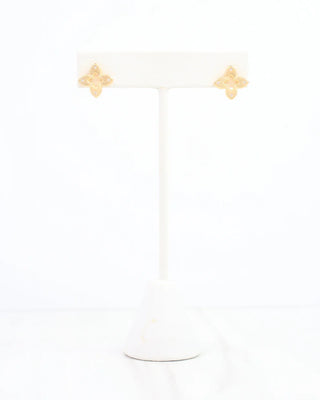 Elaine Open Texture Clover Stud