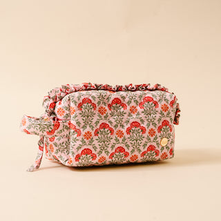 Essentials Quilted Cosmetic Pouch - Everbloom Dusty Rose