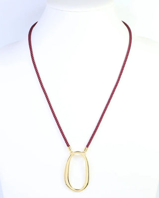 Norma Oval Pendent Cord Necklace