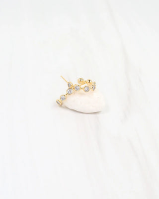 Missoula CZ Lined Hoop Earring - Worn Gold