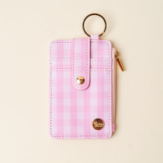 Gingham Keychain Wallet - Pink
