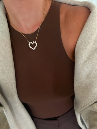Diamond Heart Necklace - Gold