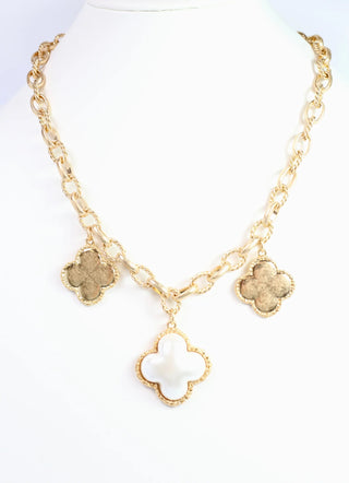 Jasmine Clover Necklace - Worn Gold